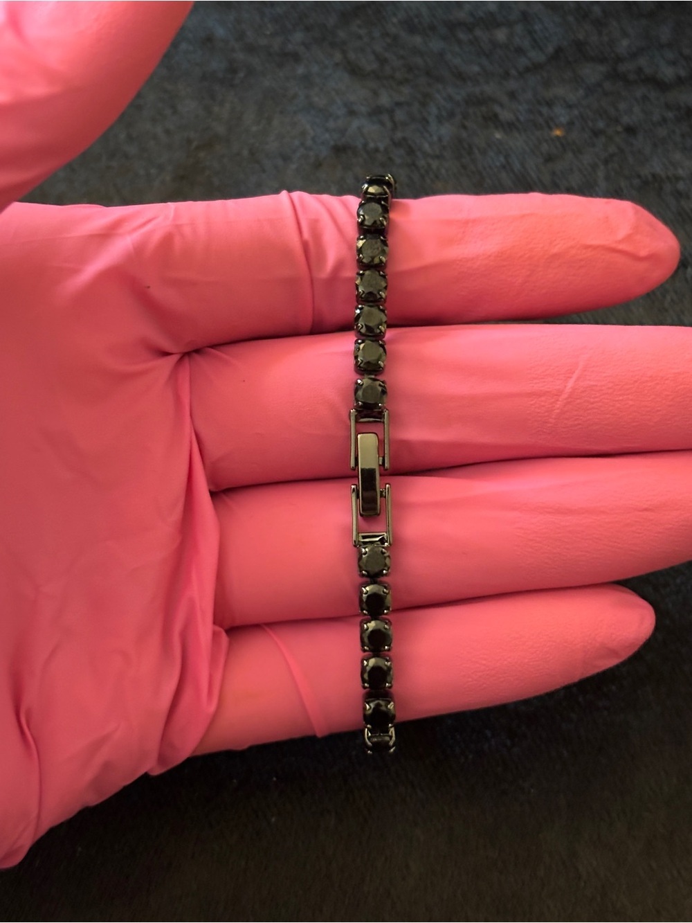 4mm Black Tone Tennis CZ Bracelet 7 1/2in. - Picture 11 of 15